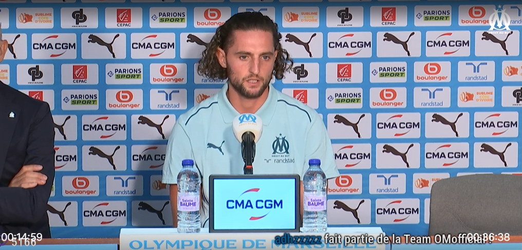 Adrien Rabiot en conférence de presse